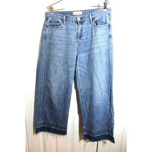 Wide Leg Crop Jeans in Light Blue by